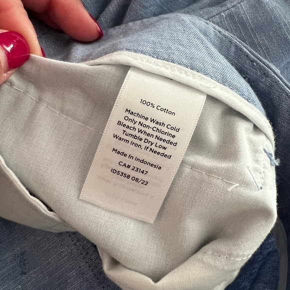 TALBOTS Relaxed Chino Ankle Cotton Summer Pants Light Blue Sz 8 - Picture 6 of 6